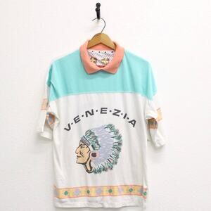 Vintage Venezia Sportswear Native American Indian T Shirt Large